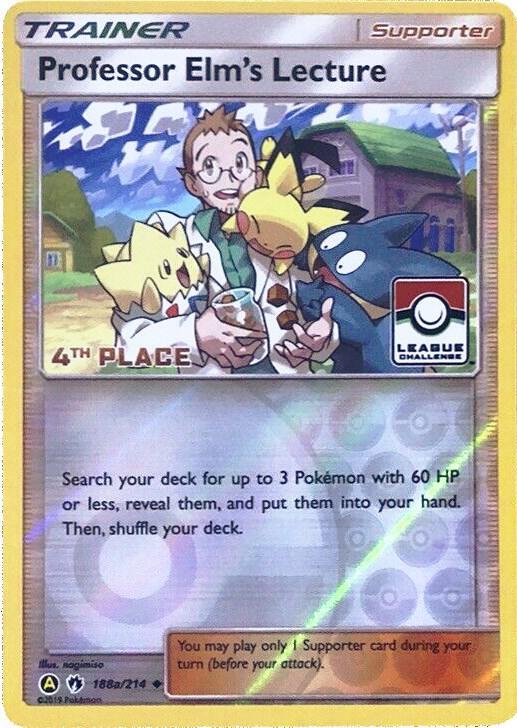 Lost Thunder Professor Elm's Lecture [League-Challenge-4th-Place] Pokémon card
